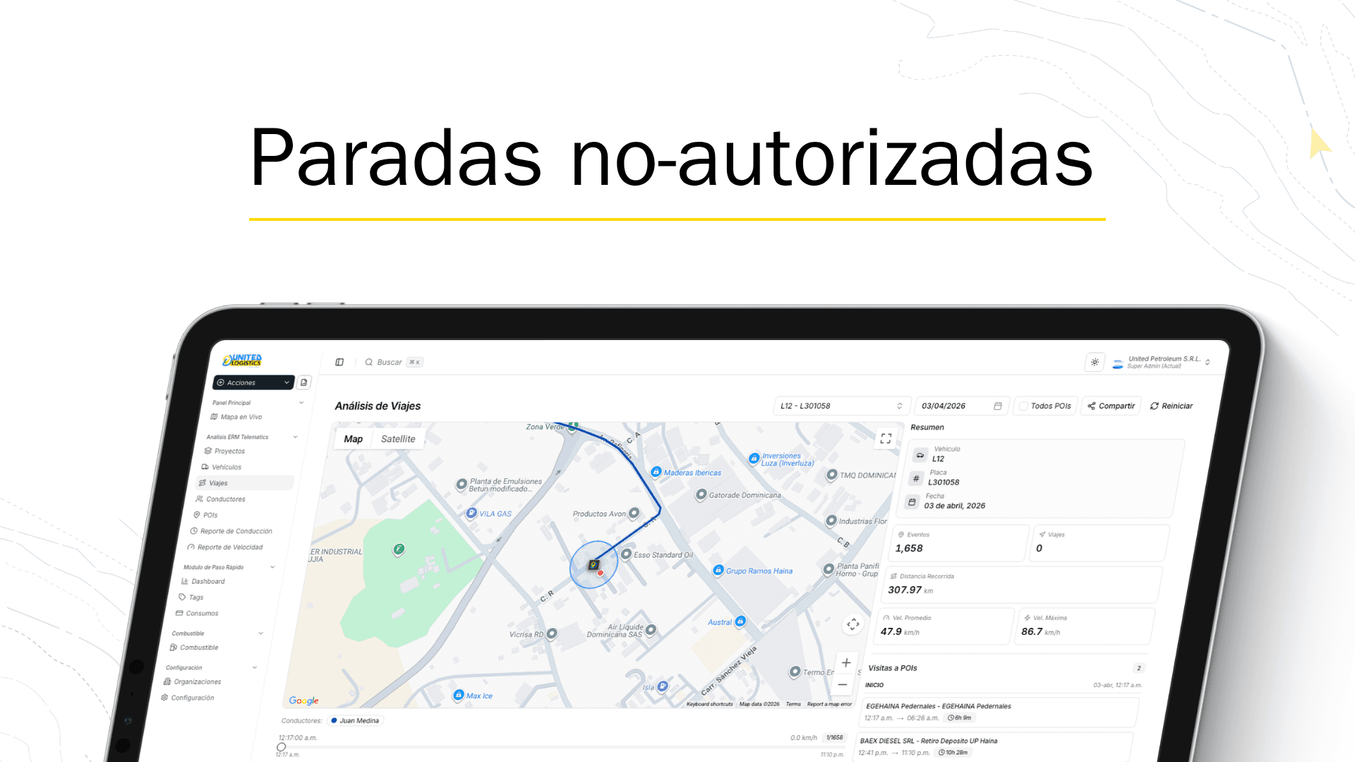 Paradas no autorizadas